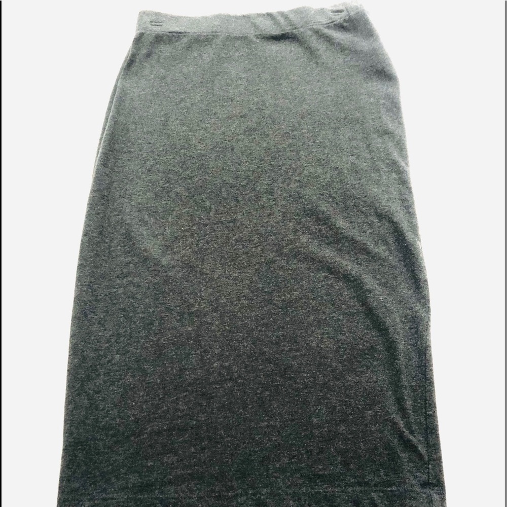 Dark gray plain pencil skirt